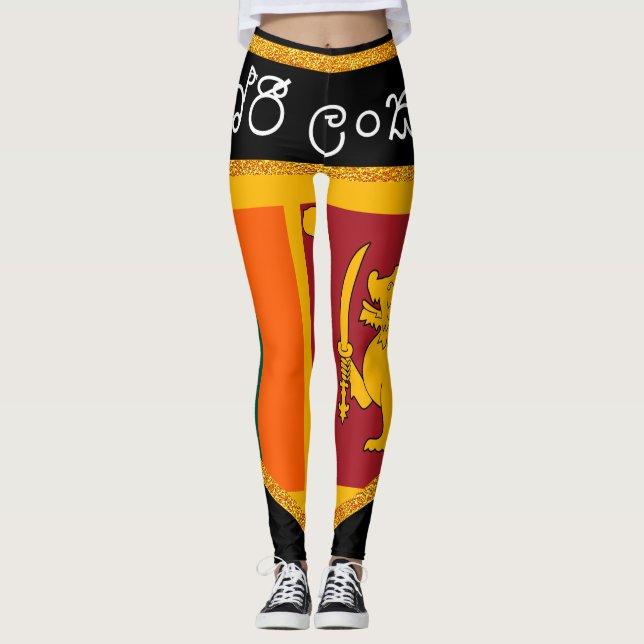Sri Lanka Flagga Leggings (Framsida)