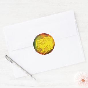 Sri Lanka Flagga Lejon Design Vattenflaska Runt Klistermärke