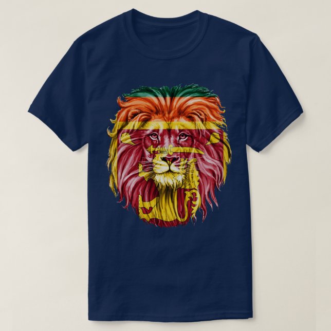 sri lanka flagga Lejon Flagga Sri Lanka T Shirt (Design framsida)