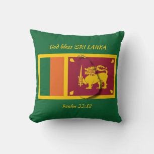 SRI LANKA FLAGGA Patriotic Scripture Anpassningsba Kudde