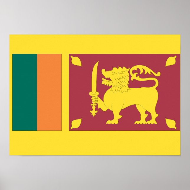 Sri Lanka Flagga Poster (Framsidan)