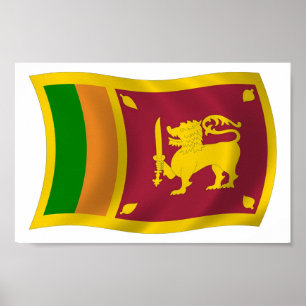 Sri Lanka Flagga Poster Skriv ut
