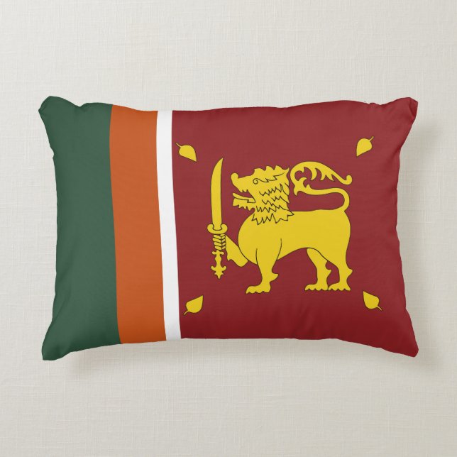 Sri Lanka flagga Prydnadskudde (Framsidan)