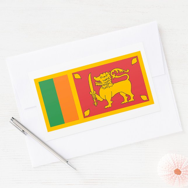 Sri Lanka Flagga Rektangulärt Klistermärke (Skapare uppladdad)