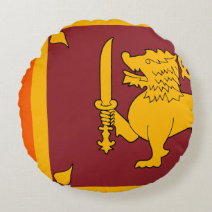 Sri Lanka Flagga Rund Kudde