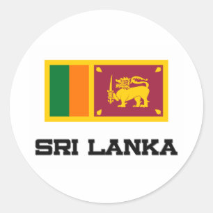 Sri Lanka Flagga Runt Klistermärke