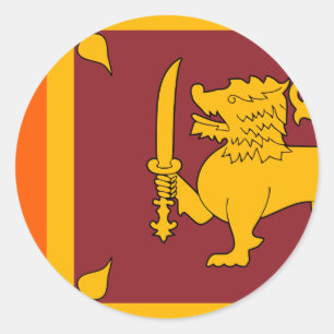 Sri Lanka Flagga Runt Klistermärke