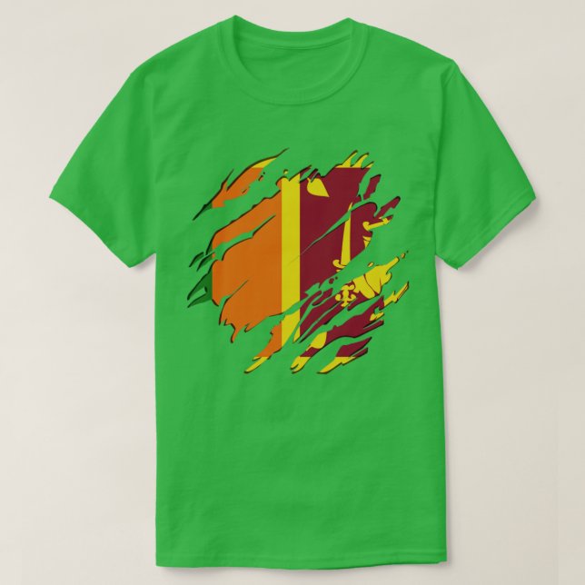 Sri Lanka Flagga Scratch T Shirt (Design framsida)
