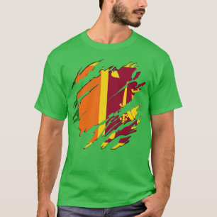 Sri Lanka Flagga Scratch T Shirt