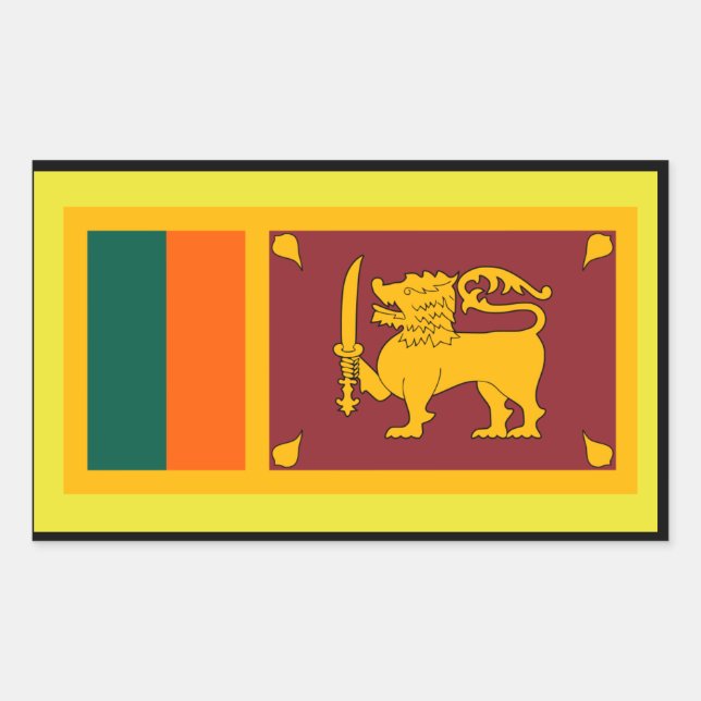 Sri Lanka Flagga Sticker Rektangulärt Klistermärke (Framsida)