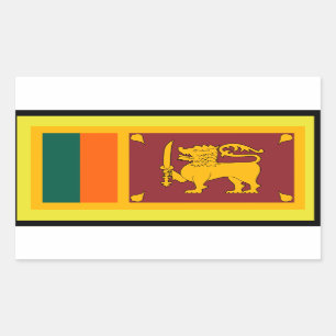 Sri Lanka Flagga Sticker Rektangulärt Klistermärke