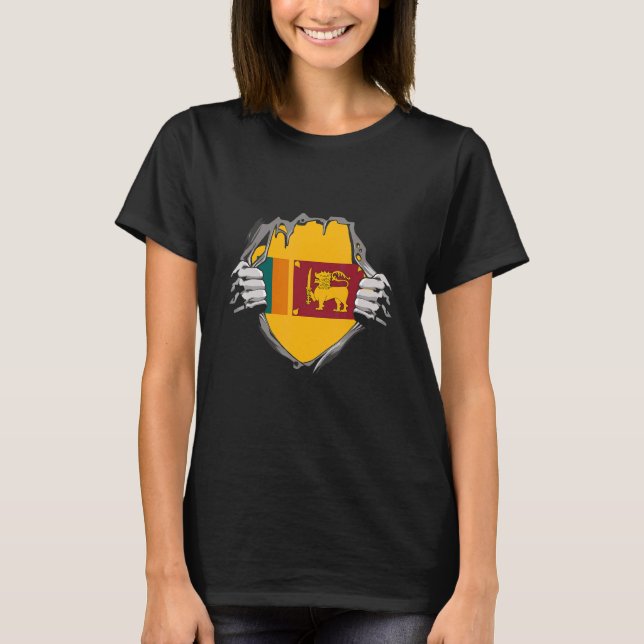 Sri Lanka flagga T Shirt (Framsida)