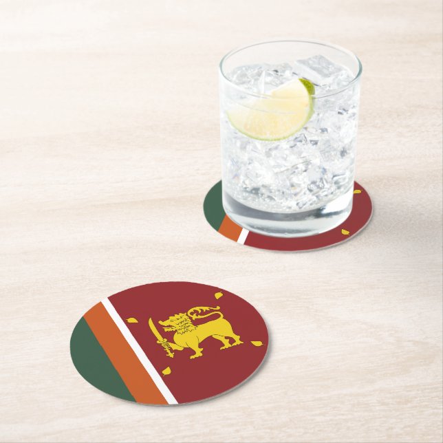 Sri Lanka flagga Underlägg Papper Rund (Insitu)