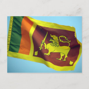 sri lanka flagga vykort