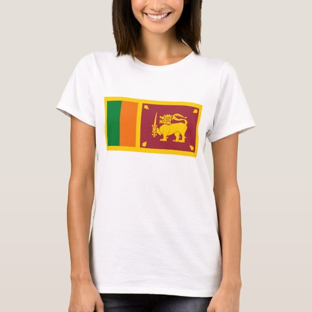 Sri Lanka Flagga x Karta T-Shirt (Framsida)