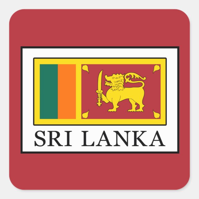 Sri Lanka Fyrkantigt Klistermärke (Framsida)