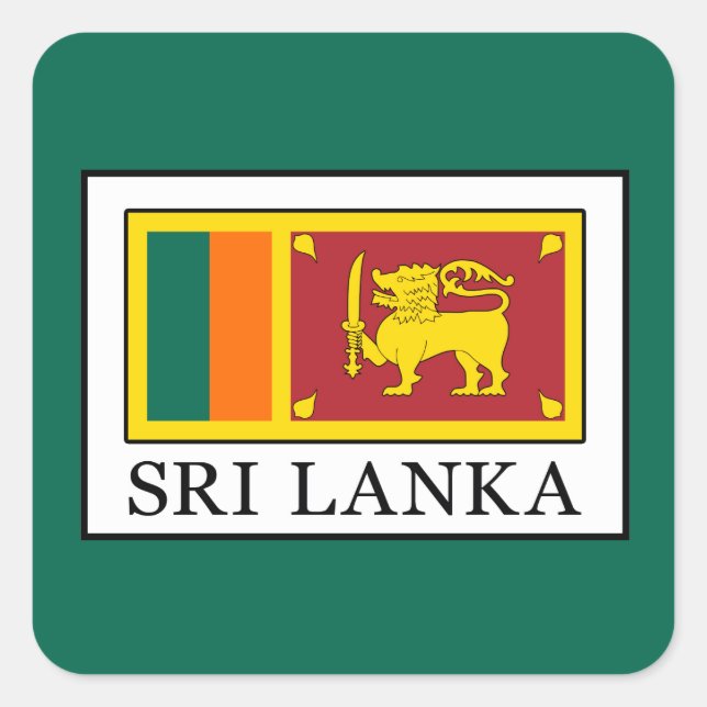Sri Lanka Fyrkantigt Klistermärke (Framsida)