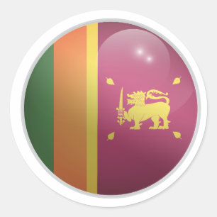 Sri lanka Glossy Circle Flagga Runt Klistermärke