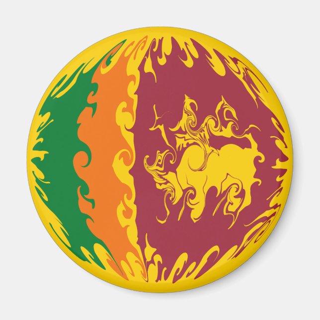 Sri Lanka Gnarly Flagga Magnet (Framsidan)