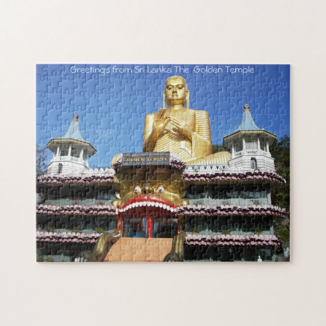 Sri Lanka Golden Temple. Jigszle Puzzle Pussel (Horisontell)