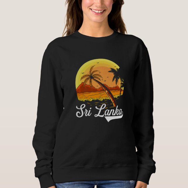 Sri Lanka Handflatan Träd Ocean Summer Vacation Sr T Shirt (Framsida)