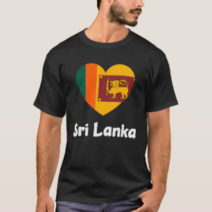 Sri Lanka Heart Flagga Coola Asia Minimal Sri Lank T Shirt