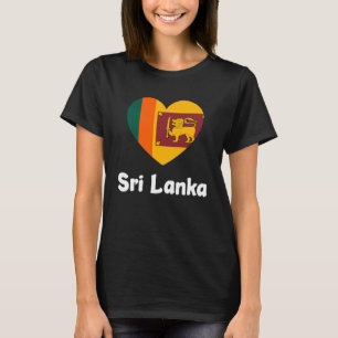 Sri Lanka Heart Flagga Coola Asia Minimal Sri Lank T Shirt