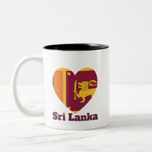 Sri Lanka Heart Flagga Två-Tonad Mugg