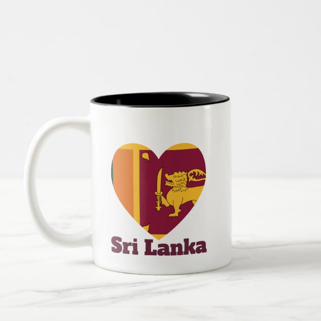Sri Lanka Heart Flagga Två-Tonad Mugg (Vänster)