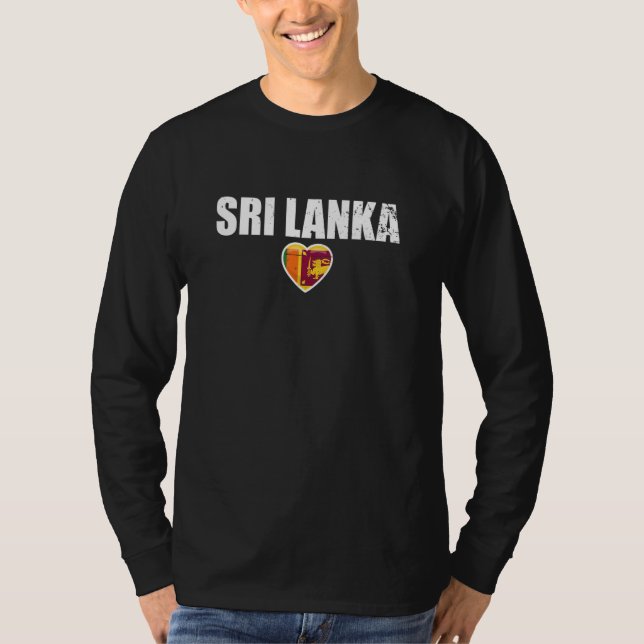 Sri Lanka Heart Proud Sri Lankan Flag 1 T Shirt (Framsida)