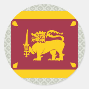 Sri Lanka High Quality Flagga Runt Klistermärke