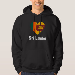 Sri Lanka Hjärtflagga Cool Asien Minimal Sri Lanke Hoodie