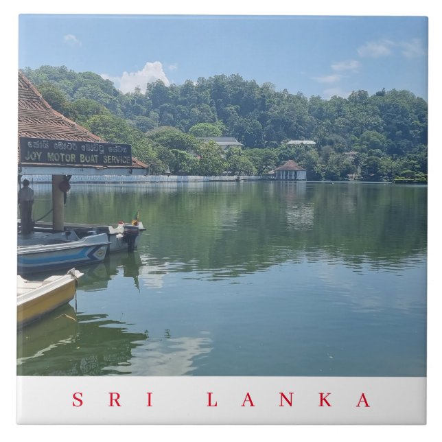 Sri Lanka Kandy Sjö, keramiskt plattor Kakelplatta (Framsidan)