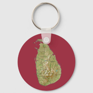 Sri Lanka karta Keychain Nyckelring