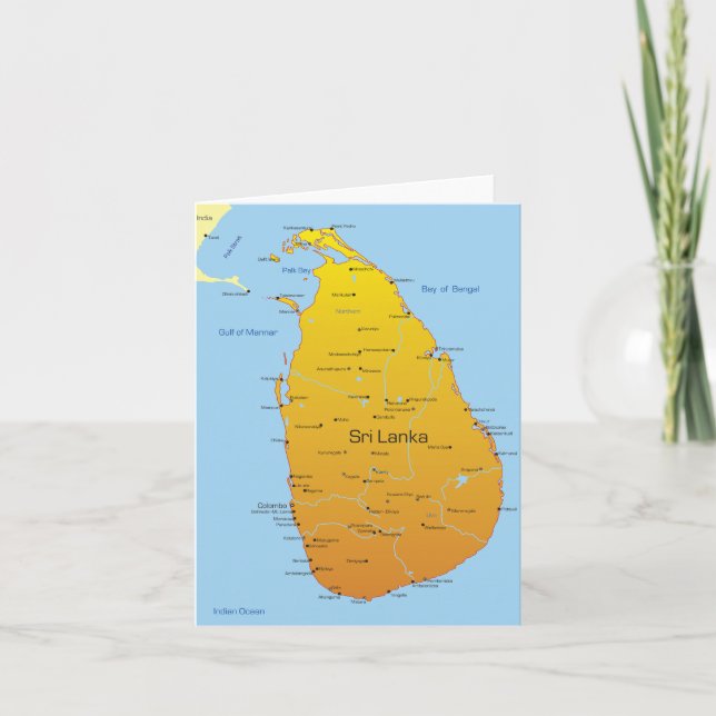 Sri Lanka Karta Kort (Framsida)