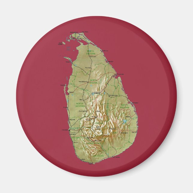 Sri Lanka Karta Magnet (Framsidan)