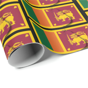 SRI LANKA Karta  Sri Lanka Flagga Presentpapper