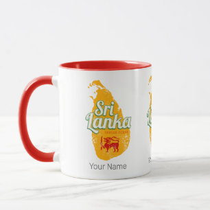 Sri Lanka Karta Vintage Semester Ö Souvenir Mugg
