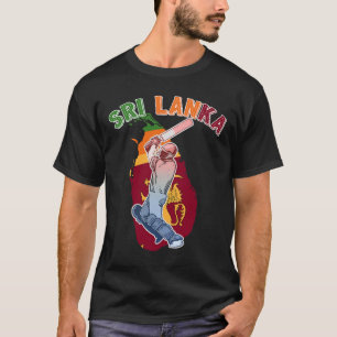 Sri Lanka Lejon Cricket Fläkt_ Sri Lanka Batsman T Shirt