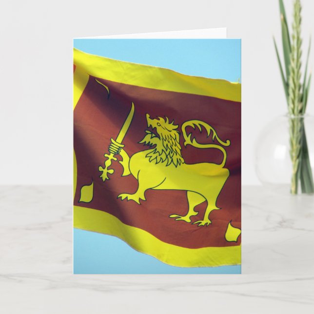 Sri Lanka lejon flagga Kort (Framsida)
