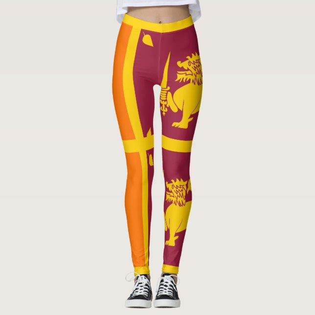 Sri Lanka - Lejona flagga Leggings (Framsida)