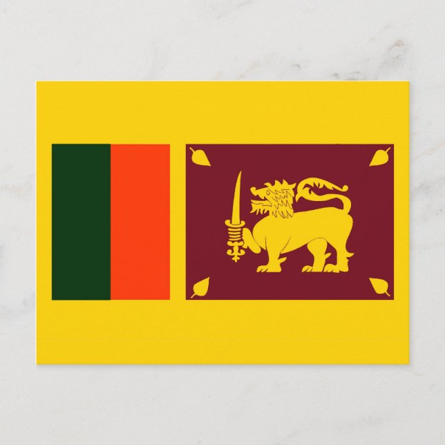Sri Lanka - Lejona flagga Vykort (Framsida)