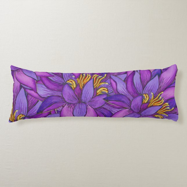 Sri Lanka Lotus Flower Painting Kroppskudde (Framsidan)