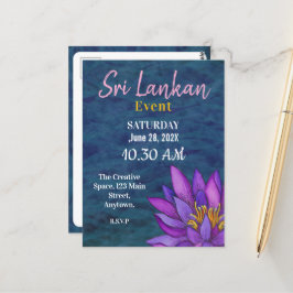 Sri Lanka Lotus Flower Painting Vykort