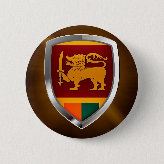 Sri Lanka Metallic Emblem Knapp (Framsida)