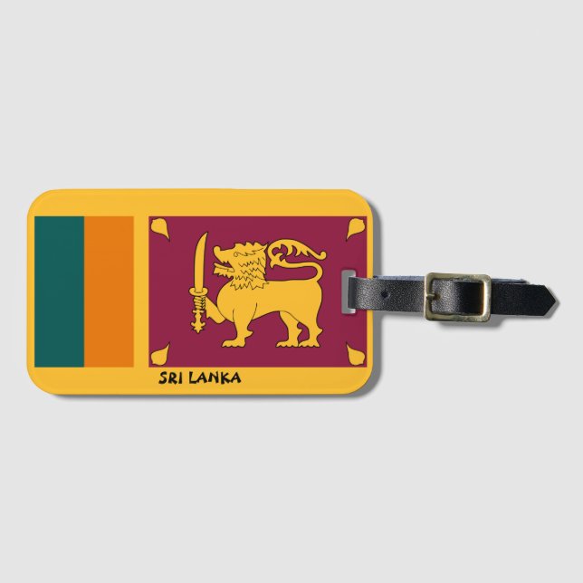 Sri Lanka National Flagga Patriotic Bagagebricka (Framsida horisontal)
