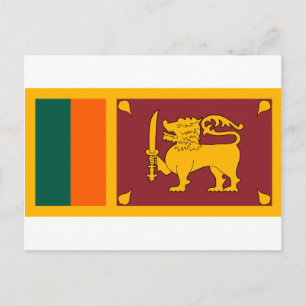 Sri Lanka National World Flagga Vykort