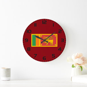 Sri Lanka Nationella Flagga Lejon Symbol Stor Klocka