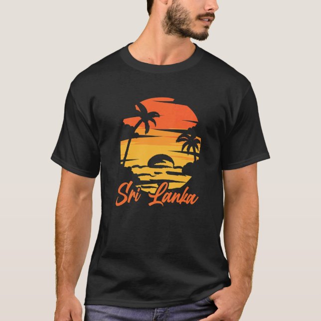 Sri Lanka Ocean Handflatan Träd sommar Vacation Sr T Shirt (Framsida)