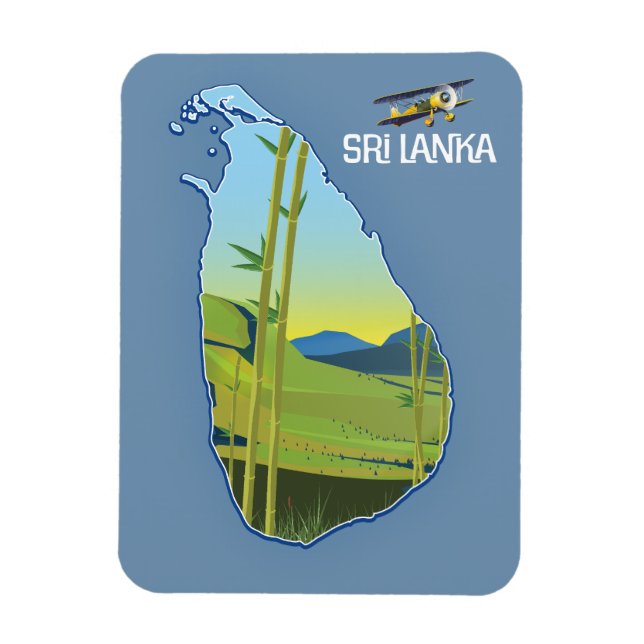 Sri Lanka reskarta Magnet (Vertikal)